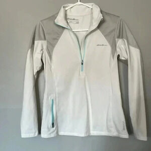 Eddie Bauer Women S Free Heat Outdoor  Top Motion 1/2 Zip Pullover Cream